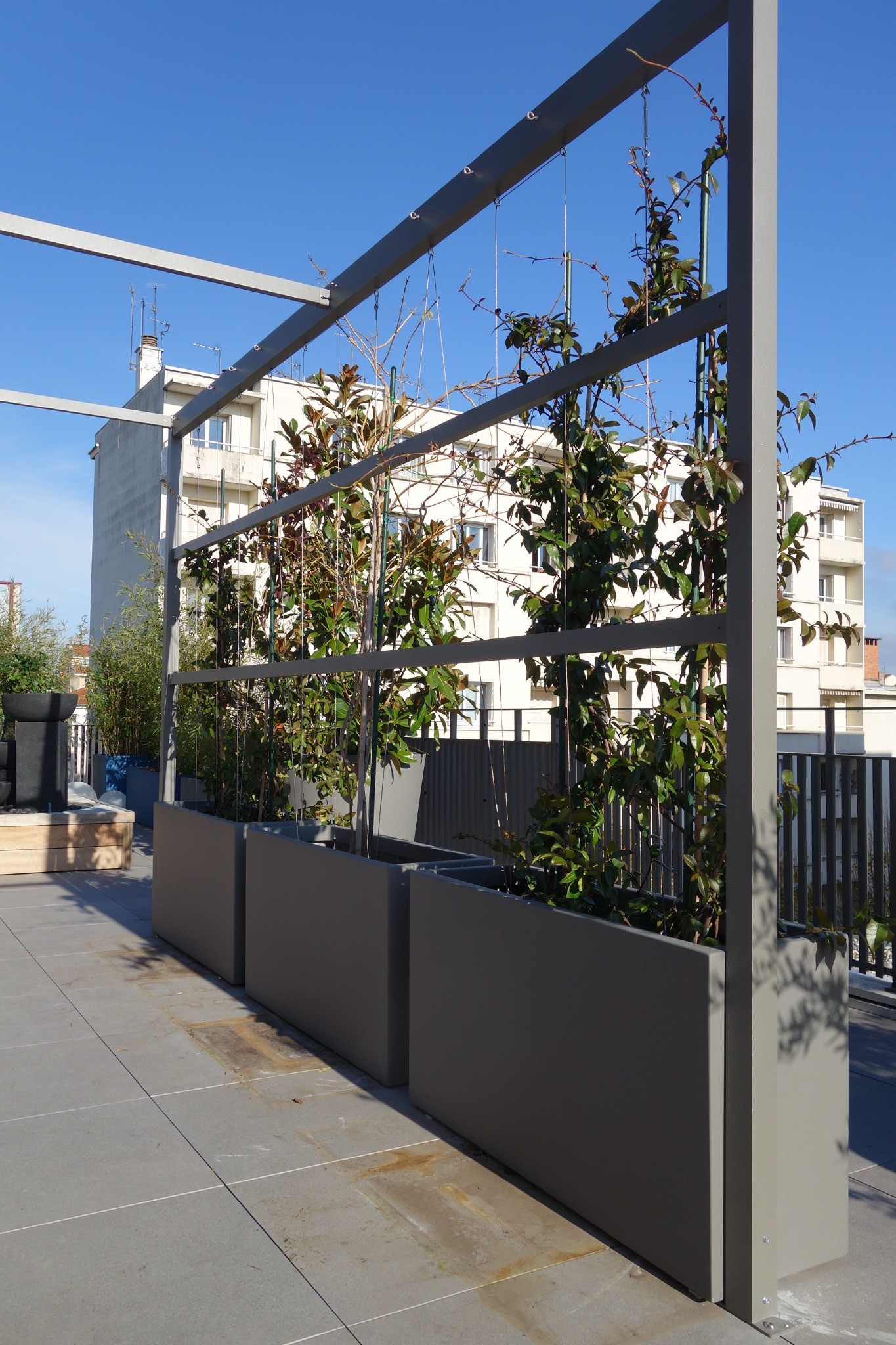 Réalisation de structure végétalisée dans un jardin