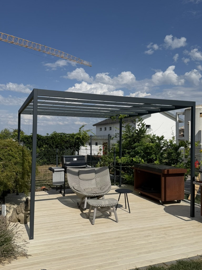 Pergola végétale réalisée en Suisse